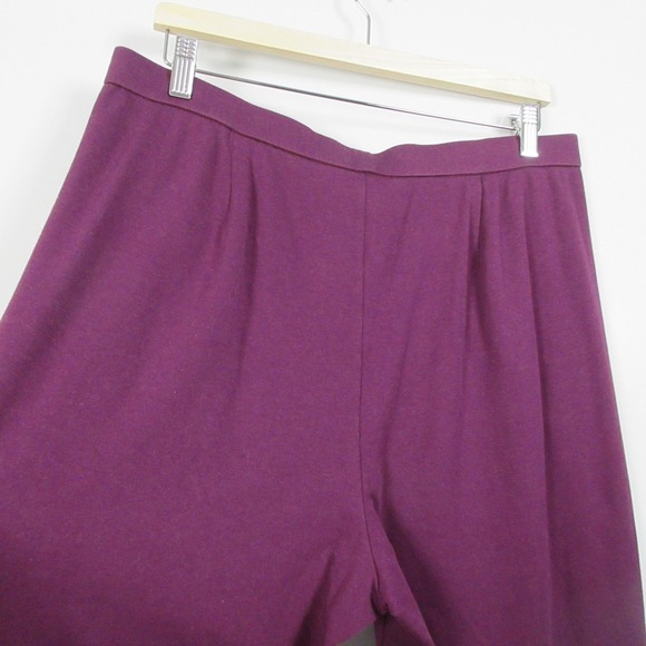 Eileen Fisher Tencel Blend Knit Pants Women L Purple Stretch Lounge Casual 362 - Picture 13 of 14